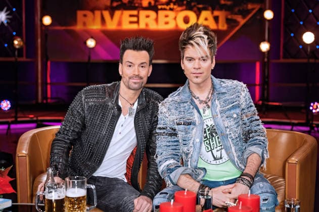 MDR - Riverboat. Magier Ehrlich Brothers anläßlich der Aufzeichnung der MDR - Talkshow Riverboat am 27.11.2025 in der Mediacity Leipzig. 20251127SFL0042