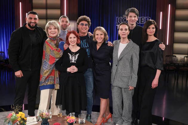 Agit Kabayel, Judy Winter, Micky Beisenherz, Lydia Benecke, Atze Schröder, Susan Link, Desiree Nosbusch, Sabin Tambrea und Alina Armonas-Tambrea bei der Aufzeichnung der WDR-Talkshow Kölner Treff im WDR Studio BS 3. Köln, 28.11.2025