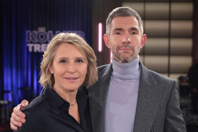 Susan Link und Micky Beisenherz bei der Aufzeichnung der WDR-Talkshow Kölner Treff im WDR Studio BS 3. Köln, 28.11.2025