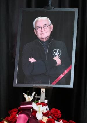 Russia Actor Shilovsky Death 9061844 30.11.2025 A portrait of Soviet and Russian actor and director Vsevolod Shilovsky, who passed away at the age of 87 on October 26, is pictured during a farewell ceremony before his funeral, at the Shilovsky Theatre Studio in Moscow, Russia. Evgeny Biyatov Sputnik Moscow Russia  Copyright: xEvgenyxBiyatovx
