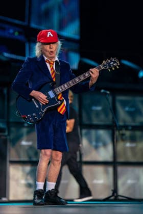 November 30, 2025, Adelaide, South Australia, Australia: AC DC Lead guitarist ANGUS YOUNG on Sunday at the BP Ultimate Adelaide Grand Final. Adelaide Australia - ZUMAf186 20251130_zsp_f186_115 Copyright: xJamesxForresterx