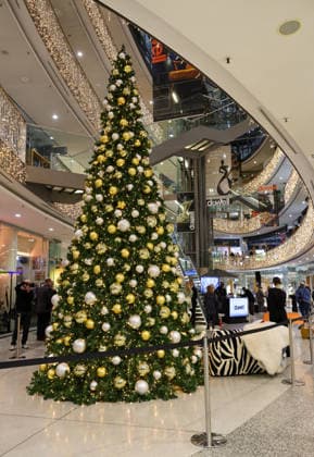 DÜWELL Public Opening Event - Im Eingangsbereich des Centers steht ein schöner Tannenbaum Düsseldorf DÜWELL NRW Deutschland