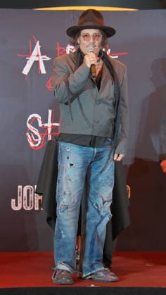 Actor Johnny Depp attends a press conference for his art exhibition A Bunch of Stuff -Tokyo at NEWoMan Takanawa in Tokyo, Japan on November 27, 2025.  aflo_312108075