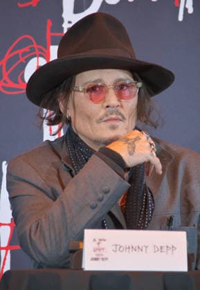 Actor Johnny Depp attends a press conference for his art exhibition A Bunch of Stuff -Tokyo at NEWoMan Takanawa in Tokyo, Japan on November 27, 2025.  aflo_312108077