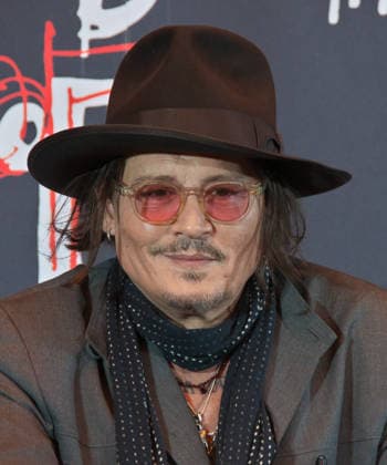 Actor Johnny Depp attends a press conference for his art exhibition A Bunch of Stuff -Tokyo at NEWoMan Takanawa in Tokyo, Japan on November 27, 2025.  aflo_312108082