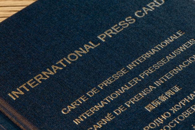 Nahaufnahme von einem internationalen Presseausweis Copyright: xUdoxHerrmannx