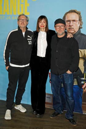 Olli Dittrich, Katharina Marie Schubert und Bjarne Mädel bei der Preview der NDR Komödie Prange - Man ist ja Nachbar im UCI Mundsburg, Hamburg, 03.12.2025