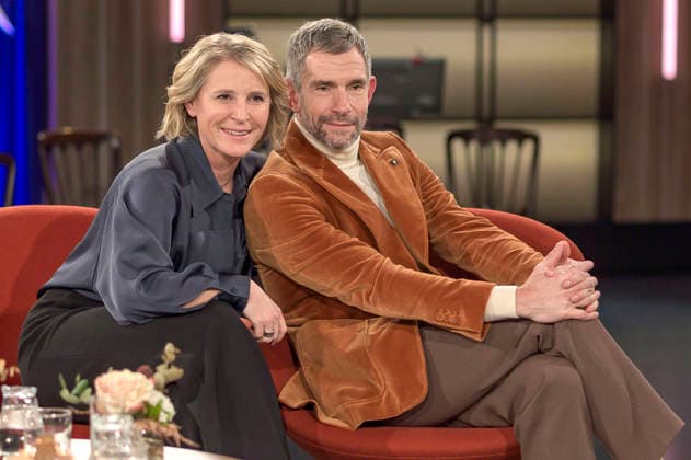 Susan Link und Micky Beisenherz bei der Aufzeichnung der WDR-Talkshow Kölner Treff im WDR Studio BS 3. Köln, 04.12.2025