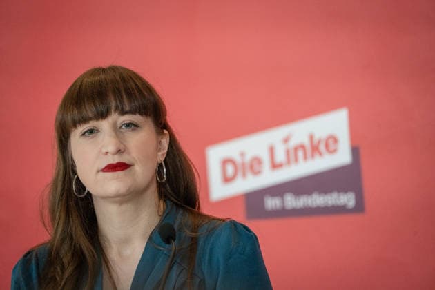 Heidi Reichinnek, Fraktionsvorsitzende Die Linke, im Deutschen Bundestag, Fraktionsebene;Heidi Reichinnek, Fraktionsvorsitzende Die Linke, im Deutschen Bundestag, Fraktionsebene, Berlin Berlin Deutschland Bundestag, Fraktionsebene