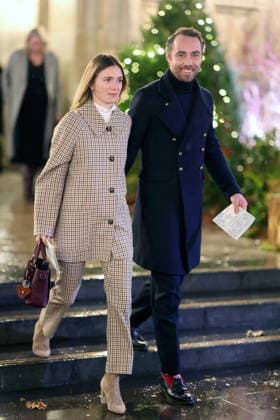 Members Of The Royal Family Attend The Together At Christmas Carol Service LONDON, ENGLAND - DECEMBER 05: Alizee Thevenet and James Middleton depart from the Together At Christmas Carol Service at Westminster Abbey on December 05, 2025 in London, England. Led by The Princess and supported by The Royal Foundation, the annual event offered a chance to pause and reflect on the values of love, compassion, and the connections we share. The service also highlighted remarkable individuals from across the UK who have demonstrated extraordinary kindness, empathy, and support within their communities., Credit:Chris Jackson Avalon United Kingdom, England, London, Westminster Abbey  Copyright: xChrisxJacksonx xAvalonx 1056827909