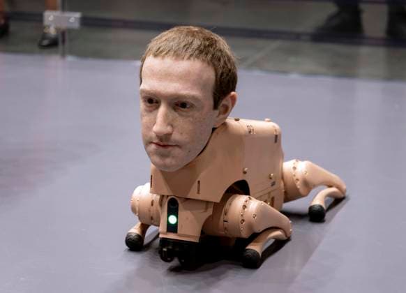December 05, 2025 - Miami Beach, Florida, USA - A hyper-realistic Mark Zuckerberg robotic dog by the artist Beeple at the 2025 Art Basel Miami Beach. Miami Beach USA - ZUMAce6_ 20251205_zaf_ce6_010 Copyright: xBrianxCahnx