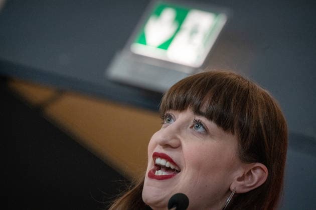 Heidi Reichinnek, Fraktionsvorsitzende Die Linke, im Deutschen Bundestag, Fraktionsebene;Heidi Reichinnek, Fraktionsvorsitzende Die Linke, im Deutschen Bundestag, Fraktionsebene, Berlin Berlin Deutschland Bundestag, Fraktionsebene
