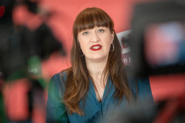 Heidi Reichinnek, Fraktionsvorsitzende Die Linke, im Deutschen Bundestag, Fraktionsebene;Heidi Reichinnek, Fraktionsvorsitzende Die Linke, im Deutschen Bundestag, Fraktionsebene, Berlin Berlin Deutschland Bundestag, Fraktionsebene