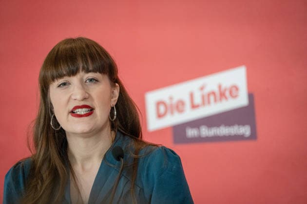 Heidi Reichinnek, Fraktionsvorsitzende Die Linke, im Deutschen Bundestag, Fraktionsebene;Heidi Reichinnek, Fraktionsvorsitzende Die Linke, im Deutschen Bundestag, Fraktionsebene, Berlin Berlin Deutschland Bundestag, Fraktionsebene