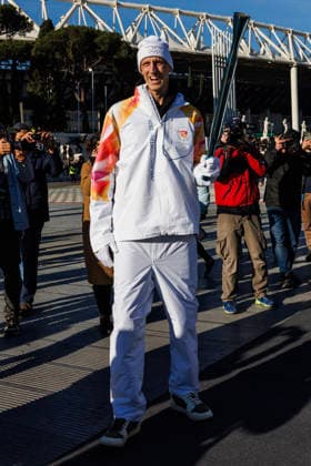 December 6, 2025, Rome, Italia, Italy: 06 12 2025 Rome, The Olympic Torch leaves Rome for the Milan Cortina 2026 Winter Olympics. Pictured is Achille Pollonara. Rome Italy  - ZUMAa289 20251206_zia_a289_014 Copyright: xFrancescoxFotiax
