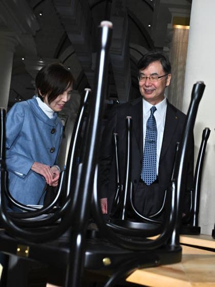 Shimon Sakaguchi, laureate in medicine, signs the Nobel chairs at the Nobel Museum in Stockholm, Sweden, December 6, 2025 STOCKHOLM SWEDEN x10090x  Copyright: xClaudioxBresciani TTx NOBEL CHAIRS ARE SIGNED BY THE PRIZE WINNERS XoQHU6Y5V60