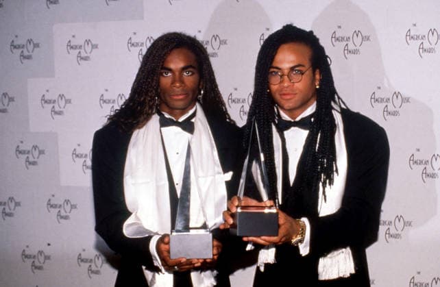 Milli Vanilli , Fab Morvan and Rob Pilatus at the 17th Annual American Music Awards on January 22, 1990 at the Shrine Auditorium in Los Angeles, California. Copyright: xRalphxDominguez MediaPunchx