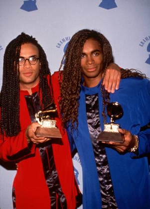 Rob Pilatus and Fab Morvan of Milli Vanilli at the 32nd Annual Grammy Awards on February 21, 1990 at the Shrine Auditorium in Los Angeles, California. Copyright: xRalphxDominguez MediaPunchx