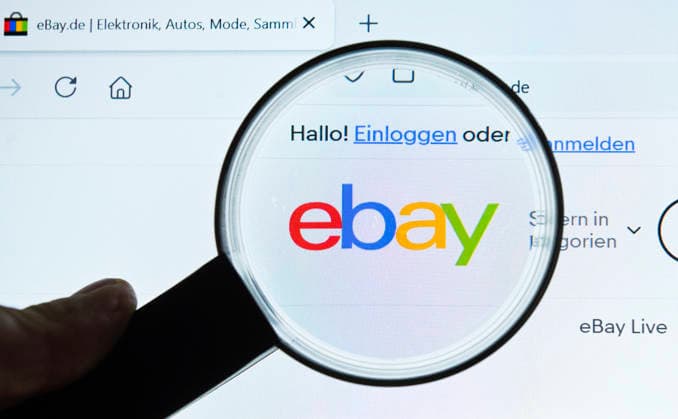ebay.de, website, Internet, Lupe, Monitor