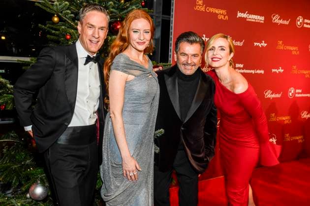 ABBleipzig: Sven Lorig, Barbara Meier Model Stephanie Müller-Spirra und Thomas Anders Moderatoren zu Gast auf dem roten Teppich bei der 31.Jose Carreras Gala in der Media City Leipzig, am 10.12.25 Sachsen Deutschland