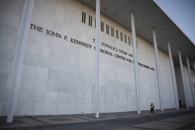 Donald Trump and John F. Kennedy Center WASHINGTON DC, UNITED STATES - DECEMBER 29: A view of the John F. Kennedy Center for the Performing Arts which was recently renamed the The Donald J. Trump and John F. Kennedy Memorial Center for the performing arts in Washington, DC on December 29, 2025. Celal Gunes Anadolu Washington United States. Editorial use only. Please get in touch for any other usage.  Copyright: x2025xAnadoluxCelalxGunesx