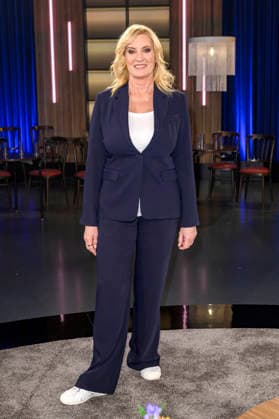 Claudia Kleinert bei der Aufzeichnung der WDR-Talkshow Kölner Treff im WDR Studio BS 3. Köln, 09.01.2026