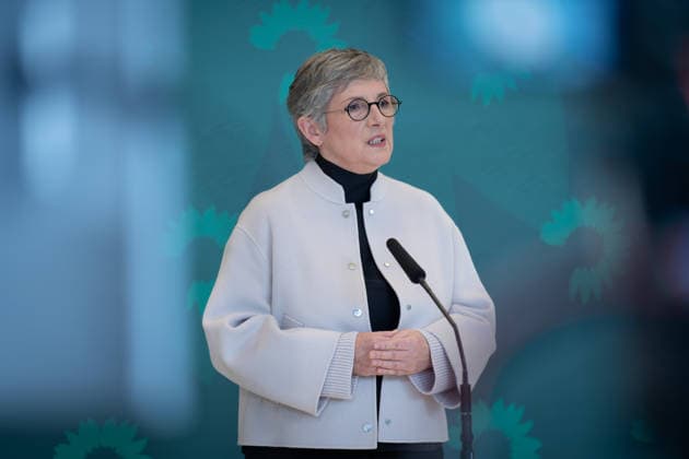 Pressestatement, Bündnis 90 Die Grünen, Britta Haßelmann Pressestatement, Reichstagsgebäude, Bundestagsfraktion, Bündnis 90 Die Grünen, Vorsitzende, Britta Haßelmann Berlin Berlin GER