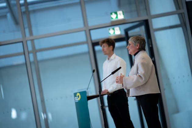 Pressestatement, Bündnis 90 Die Grünen, Britta Haßelmann Pressestatement, Reichstagsgebäude, Bundestagsfraktion, Bündnis 90 Die Grünen, Vorsitzende, Britta Haßelmann Berlin Berlin GER