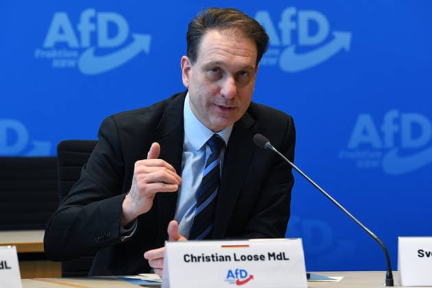 Pressekonferenz der AfD-Fraktion am 27.01.2026 im Landtag in Düsseldorf Christian Loose ( Parlamentarischer Geschäftsführer AfD NRW )