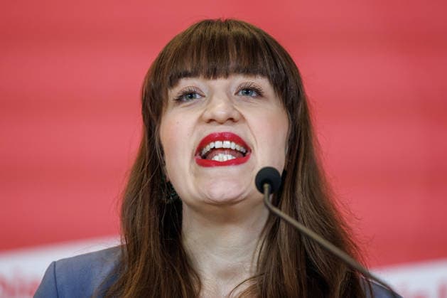 Statement Die Linke Heidi Reichinnek (Die Linke) bei einem Statement am 27.01.26 in Berlin. Berlin Berlin Deutschland Reichstag