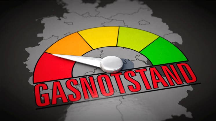 Gasnotstand Leere Gasspeicher in Deutschland Symbolbild zum Thema Gasmangel, Gasnotstand, Gasmangellage usw. in Deutschland