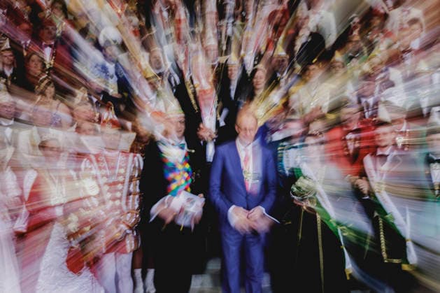(R-L) Friedrich Merz (CDU), Bundeskanzler, und Klaus Ludwig Fess, Praesident des Bund Deutscher Karneval e.V., aufgenommen im Rahmen des traditionellen Karnevalempfangs im Bundeskanzleramt in Berlin, 03.02.2026. Berlin Deutschland Copyright: xFlorianxGaertnerx