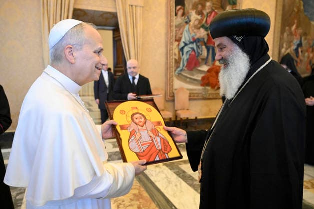 ITALY - POPE LEO XIV RECEIVES IN PRIVATE AUDIENCE PRIESTS AND MONK OF THE EASTERN ORTHODOX CHURCHERS AT THE VATICAN - 2026 2 5 Italy, Rome, Vatican, 2026 2 5.Pope Leo XIV receives priests and monks of the Eastern Orthodox Churches in private audience at the Vatican. EDITORIAL USE ONLY - NO BOOKS Copyright: xVATICANxMEDIAx