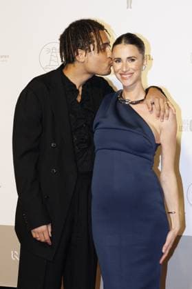 Television Presenter Aster Nzeyimana and Actress Lize Fereyn pictured on the red carpet at the arrival for the award ceremony of the Ensors Flemish film prizes, as part of the Ostend Film Festival (18th edition) (30 01-07 02), Saturday 07 February 2026, in Oostende. NICOLASxMAETERLINCK 161909337