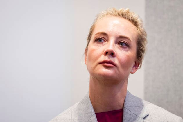 Julia Nawalnaja, Witwe von Alexei Nawalny, spricht zu den Medien in Muenchen, 14.02.2026. Fotografiert im Auftrag des Auswaertigen Amtes Muenchen Deutschland Copyright: xJulianexSonntag AAx