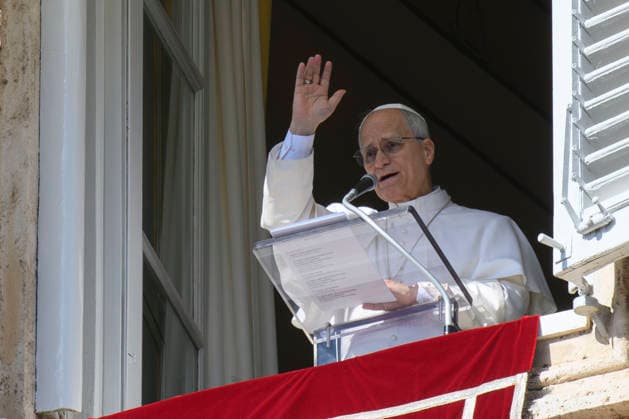 ITALY - POPE LEO XIV WAVES RO THE CROWD FROM THE WINDOW OF THE APOSTOLIC PALACE OVERLOOKING ST PETER S SQUARE DURING THE ANGELUS PRAYER AT THE VATICAN- 2026 2 15 Italy, Rome, Vatican, 2026 2 15.Pope Leo XIV waves to the crowd from the window of the apostolic palace overlooking St. Peter s square during the Angelus prayer in the Vatican EDITORIAL USE ONLY - NO BOOKS Copyright: xVATICANxMEDIAx