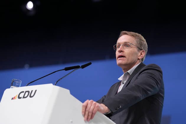 38. Bundesparteitag der CDU Deutschlands Daniel Guenther, Ministerpraesident von Schleswig-Holstein bei seiner Rede auf dem 38.Bundesparteitag der CDU Deutschlands in der Messe Stuttgart, Stuttgart, 20.02.2026 Stuttgart Baden-Wuerttemberg Deutschland