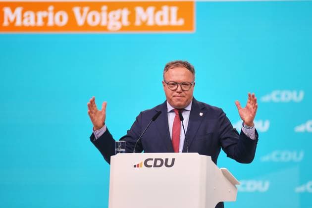 Stuttgart, Baden-Württenberg, Deutschland, 20.02.2026: Messehalle: 38. Bundesparteitag der CDU Deutschlands: Mario Voigt, Ministerpräsident von Thüringen Copyright: xdtsxNachrichtenagenturx dts_107442
