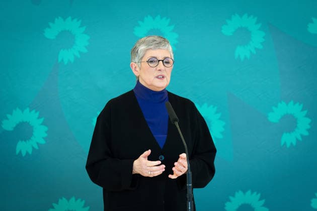 Pressestatement, Bündnis 90 Die Grünen, Britta Haßelmann Pressestatement, Reichstagsgebäude, Bundestagsfraktion, Bündnis 90 Die Grünen, Vorsitzende, Britta Haßelmann Berlin Berlin GER