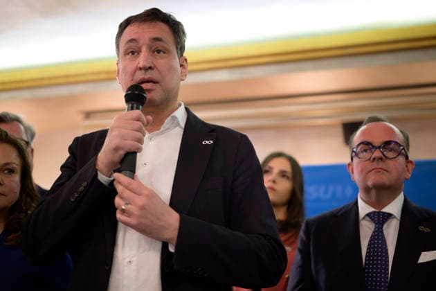 Georg Eisenreich, hinten Clemens Baumgärtner - Wahlparty der CSU nach der Kommunalwahl Stadtratswahl Oberbürgermeisterwahl im Parkcafe, München 8.3.2026