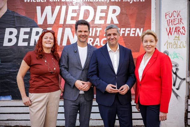 Die Berliner SPD stellt ihre Wahlkampf-Kampagne für 2026 im LIDO mit Bettina König, Steffen Krach, Raed Saleh, Franziska Giffey vor, 11.3.2026, Lido Club, Berlin, Deutschland