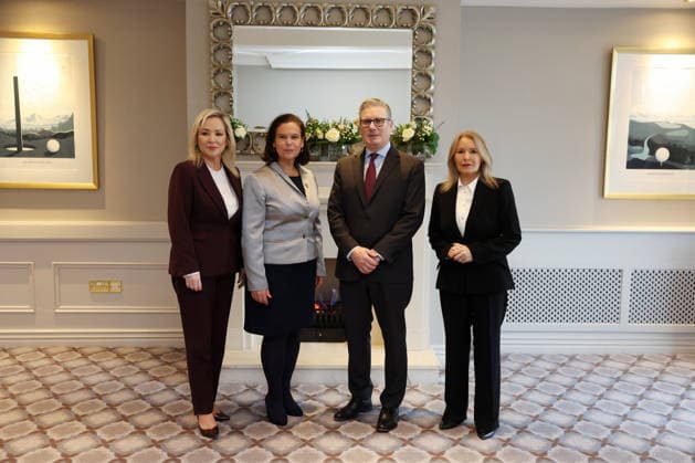 Prime Minister Keir Starmer hosts Bilateral meetings 12 03 2026. Belfast, United Kingdom. Prime Minister Keir Starmer meets Michelle O Neill, First Minister of Northern Ireland, Mary Lou McDonald, Leader of Sinn FÃ in and Pat Cullen as he hosts Bilateral meetings., Credit:Ben Perry Avalon United Kingdom, Northern Ireland, Belfast, 10 Downing Street  Copyright: xBenxPerryx xAvalonx 1082337107