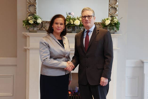 Prime Minister Keir Starmer hosts Bilateral meetings 12 03 2026. Belfast, United Kingdom. Prime Minister Keir Starmer meets Mary Lou McDonald, Leader of Sinn FÃ in as he hosts Bilateral meetings., Credit:Ben Perry Avalon United Kingdom, Northern Ireland, Belfast, 10 Downing Street  Copyright: xBenxPerryx xAvalonx 1082337312
