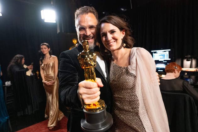 Radovan Sibrt and Alzbeta Karaskova pose backstage with the OscarÂ® for Documentary Feature Film during the live ABC Telecast of the 98th OscarsÂ® at DolbyÂ® Theatre at Ovation Hollywood on Sunday, March 15, 2026. Los Angeles CA USA  350081339PLX
