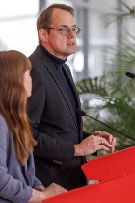 Statement Die Linke Heidi Reichinnek und Soeren Pellmann (Die Linke) bei einem Statement am 17.03.26 in Berlin. Berlin Berlin Deutschland Reichstag