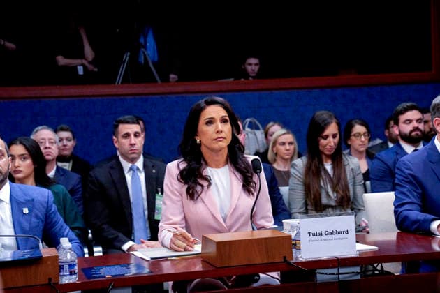 March 19, 2026, Washington, District Of Columbia, USA: Tulsi Gabbard, Director of National Intelligence (DNI) testifies before the United States House Select Committee on Intelligence hearing on the ‘2026 Annual Worldwide Threats Assessmentâ€⠢ in the US Capitol in Washington, DC, USA, on Thursday, March 19, 2026 Washington USA - ZUMAs152 20260319_faa_s152_104 Copyright: xAndrewxThomasx