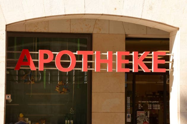 Bundesweiter Protest der Apotheker Viele Apotheken bleiben aus Protest zu 23.03.2026, Chemnitz, Bundesweit bleiben heute viele Apotheken geschlossen. So auch in Chemnitz. Grund ist der Kampf für höhere Honorare. Chemnitz Sachsen Deutschland