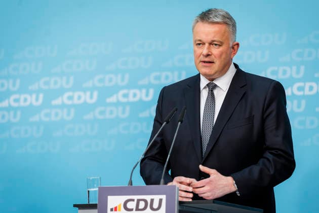 Gordon Schnieder (MdL), Landesvorsitzender und Spitzenkandidat der CDU Rheinland-Pfalz, aufgenommen waehrend einer Pressekonferenz im Konrad-Adenauer-Haus in Berlin, 23.03.2026. Berlin Deutschland Copyright: xAmreixSchulzx