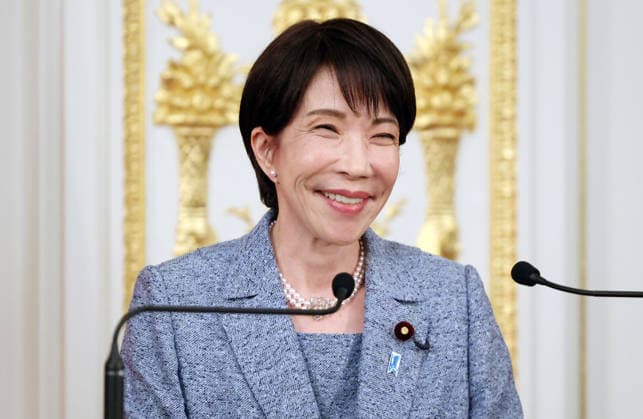 August 30, 2022, Tokyo, Japan: Japanese Prime Minister Sanae Takaichi announces a statement after she talked with Indonesian President Prabowo Subianto at the Akasaka guesthouse in Tokyo. Prabowo is now in Tokyo on a three-day official visit to Japan. Tokyo Japan  - ZUMAz114 20220830_zih_z114_051 Copyright: xPOOLx