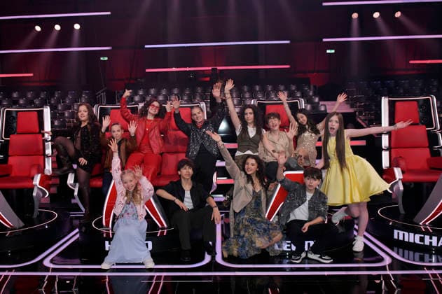 Die Finalisten beim Photocall mit den Finalisten und Coaches der 14. Staffel der TV-Show The Voice Kids im Studio H Berlin-Adlershof. Berlin, 03.04.2026